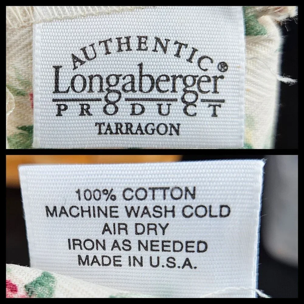 Longaberger 2002 Sm Square Tarragon Wicker Basket Spring Floral Fabric Plastic - Picture 5 of 11